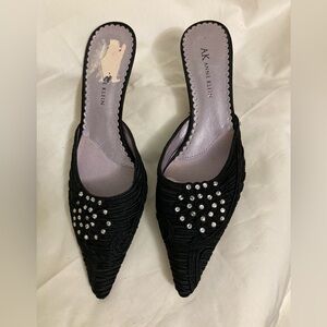 ANNE KLEIN Rhinestone Embellished Mules NWOT